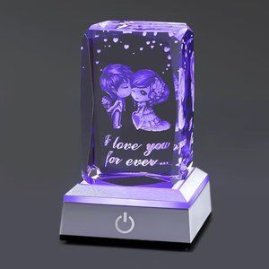 Hochance 3D Sweetheart Crystal-I Love You-Multicolor Nightlight Valentine’s DAY!